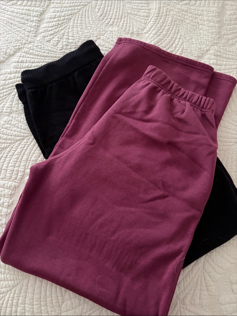 twik and lazypants Sweatpants Joggers - Black & Burgundy Plum